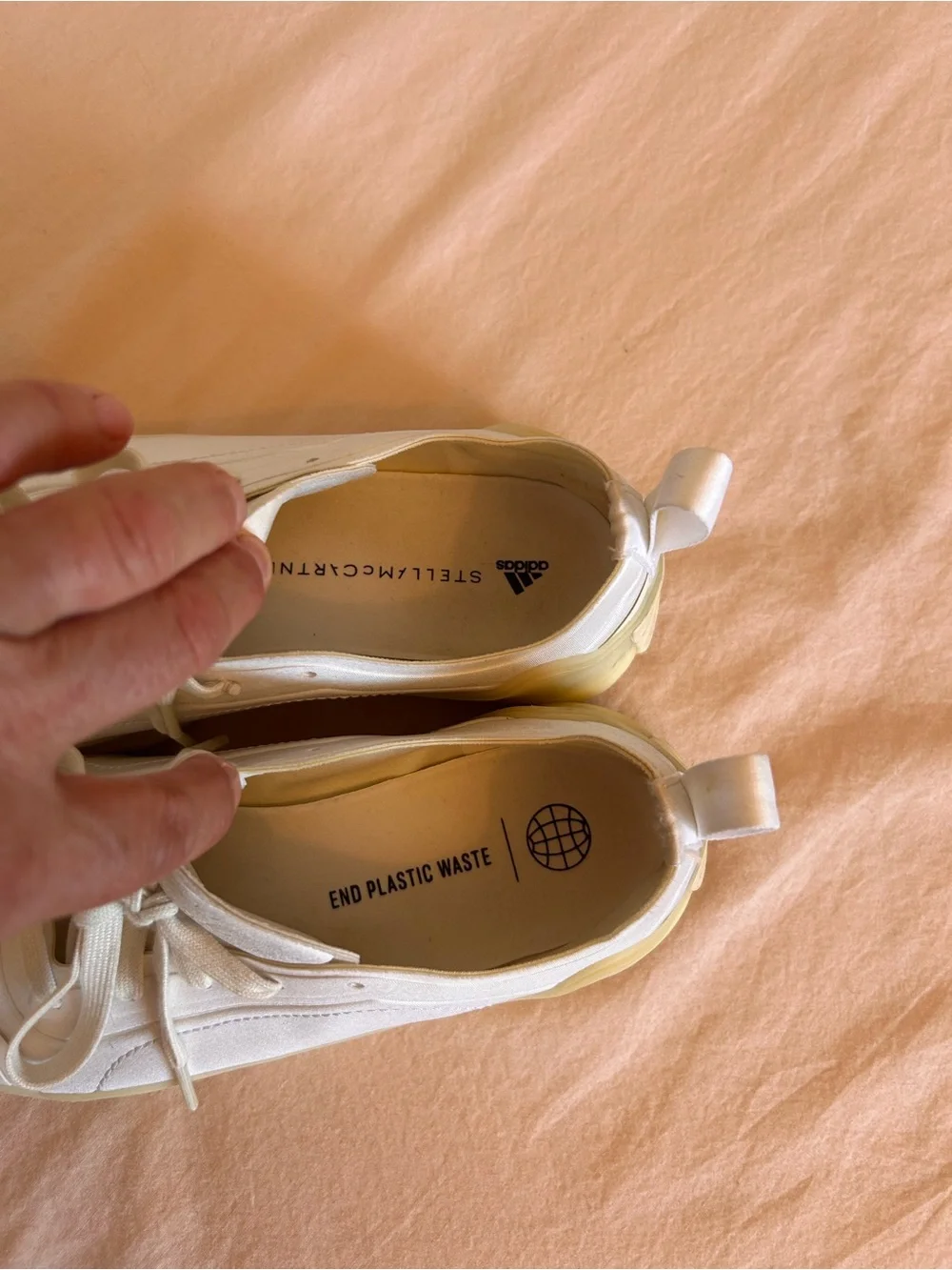 Adidas by Stella McCartney White Sneakers with Cream Accents